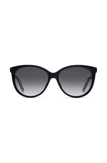 Okulary Słoneczne HUGO Reverse Logo Czarne Damskie (Pl50090)